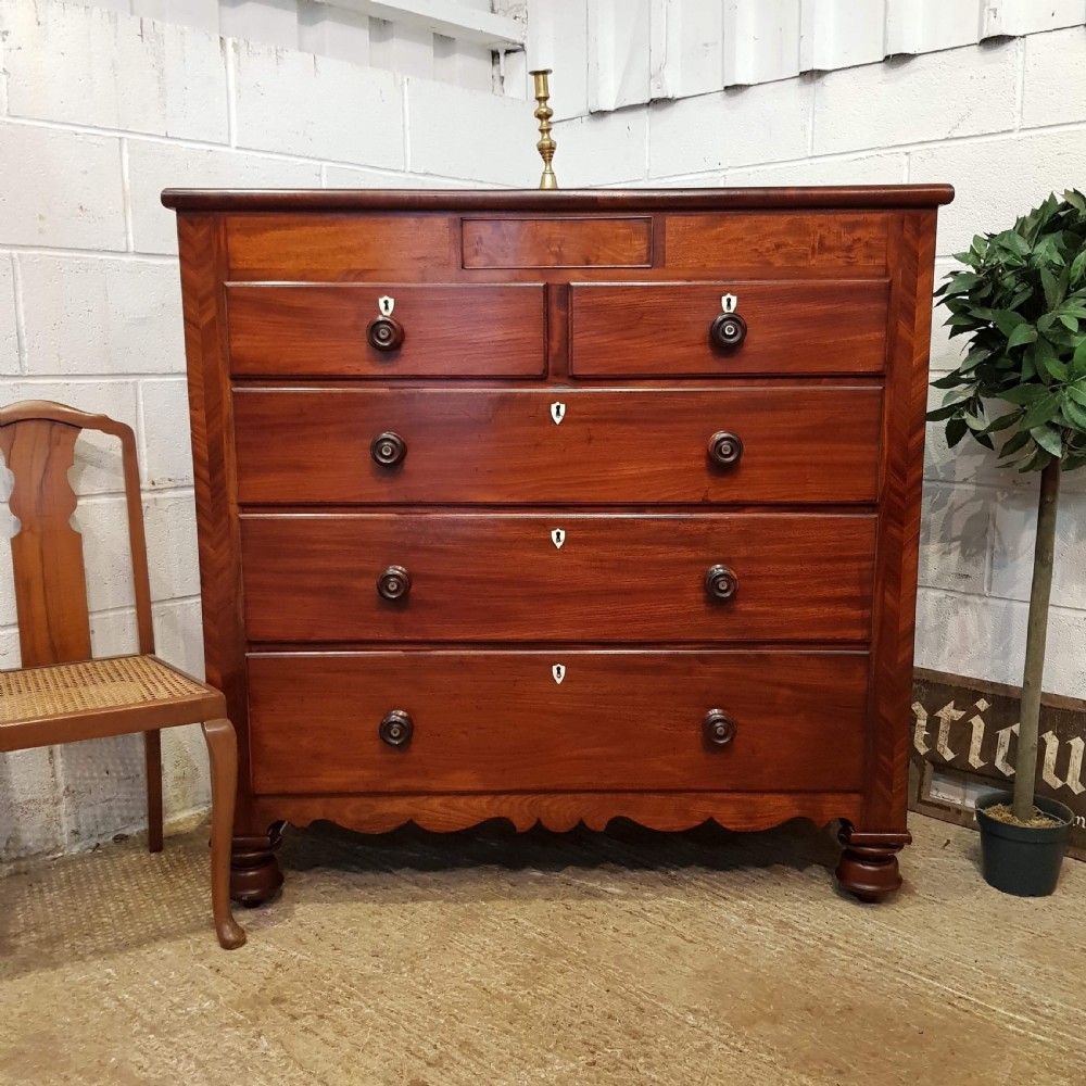 antique william 1v mahogany chest of drawers with secret drawer c1830