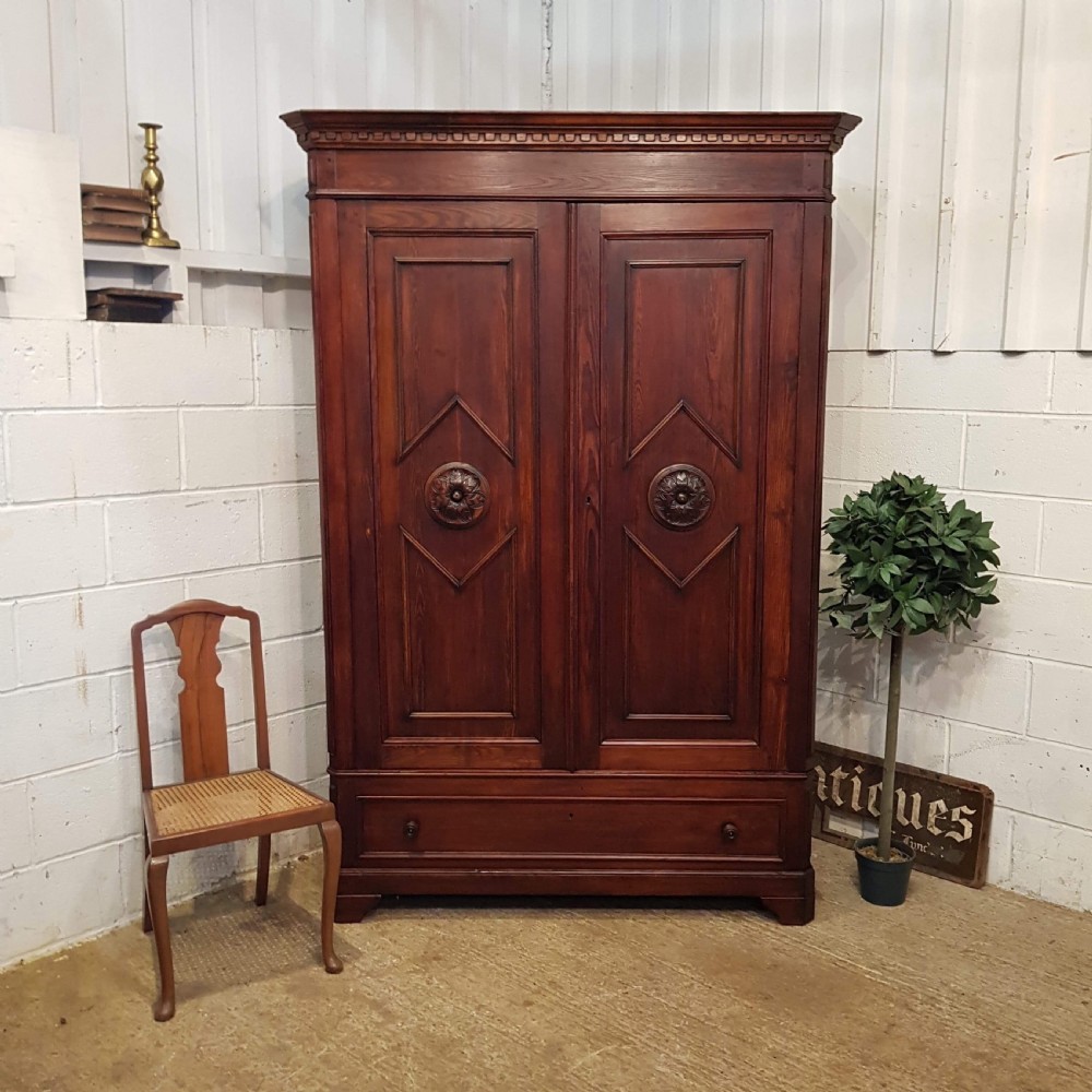 antique 19th century french walnut and pine armoire c1880