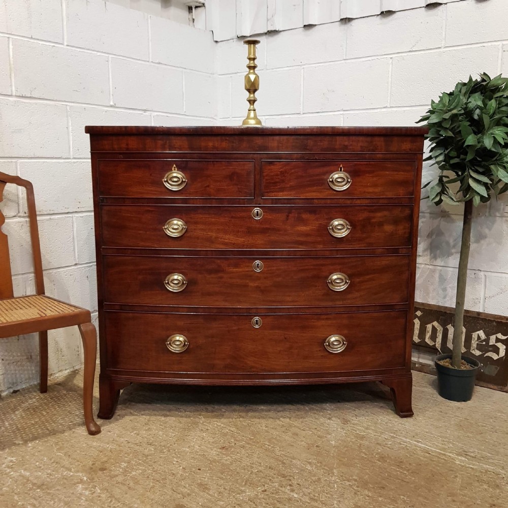 antique regency mahogany bow front chest of drawers c1820