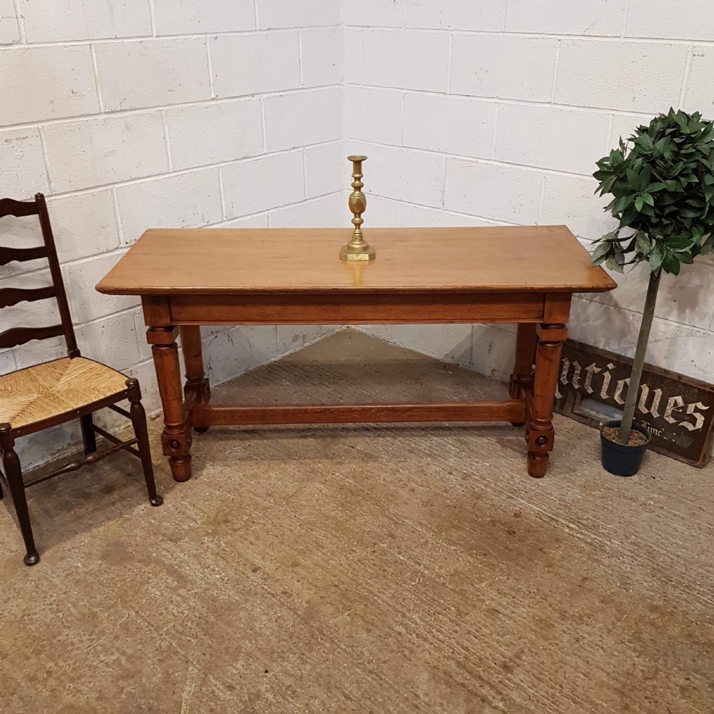 antique arts crafts oak refectory table c1890