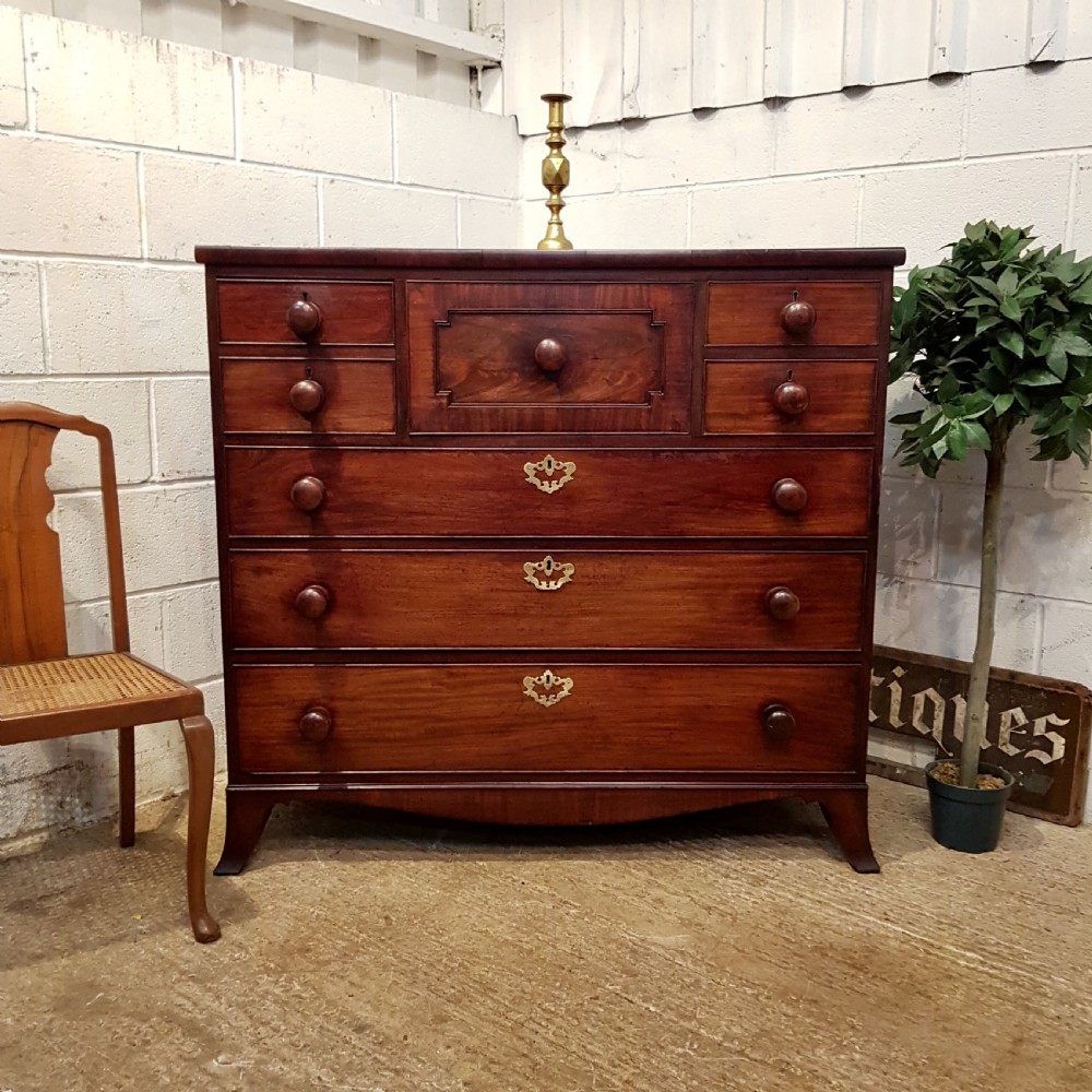antique regency mahogany chest of drawers with hat box c1820
