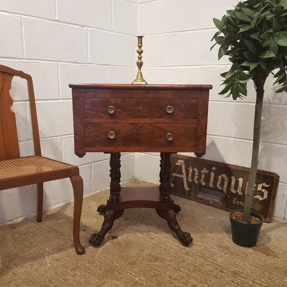 antique william 1v mahogany work table c1830
