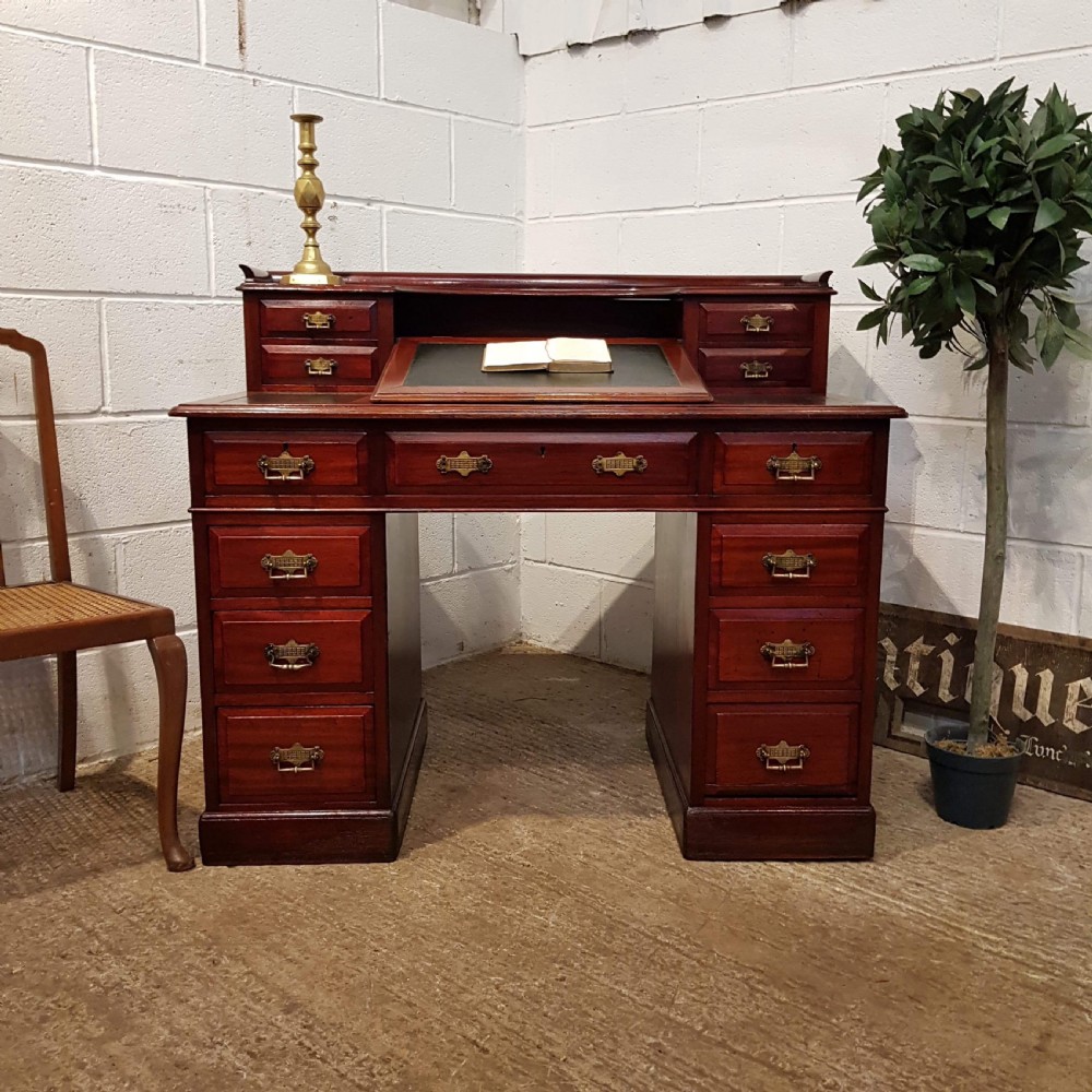 antique victorian mahogany dickens twin pedestal desk c1880
