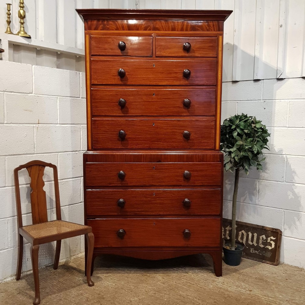 antique late regency mahogany chest on chest c1820