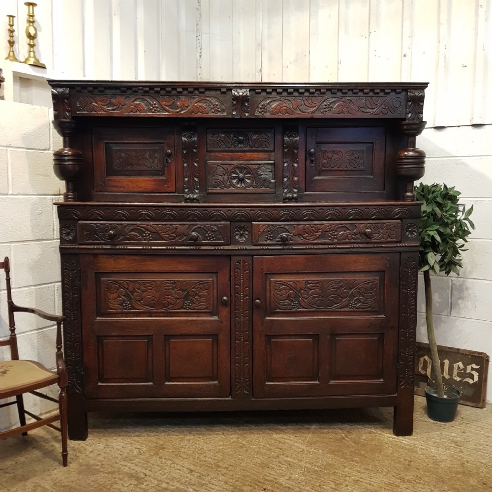 antique georgian period oak court cupboard c172040