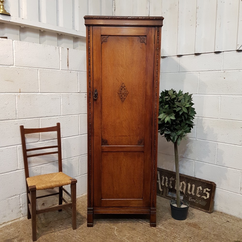 antique oak hall wardrobe c1920
