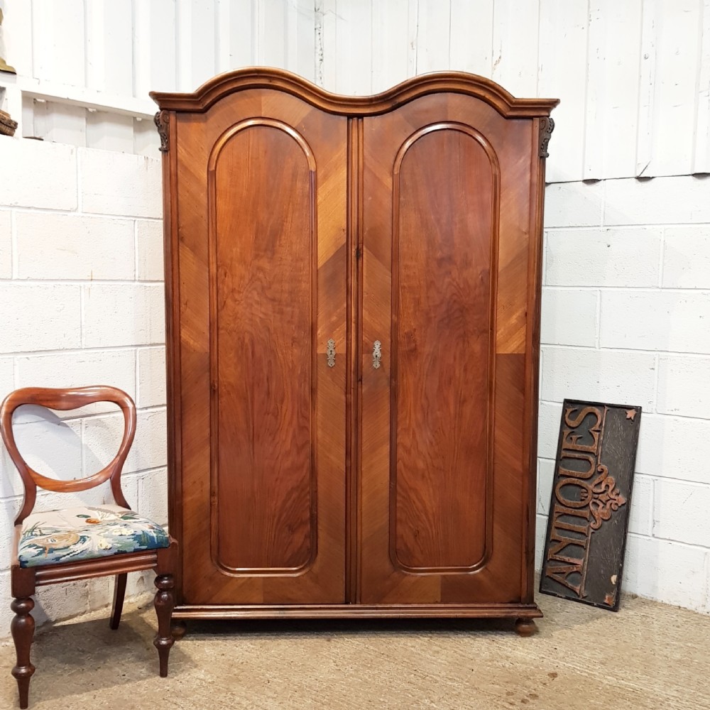 antique 19th century biedermeier mahogany double wardrobe c1850