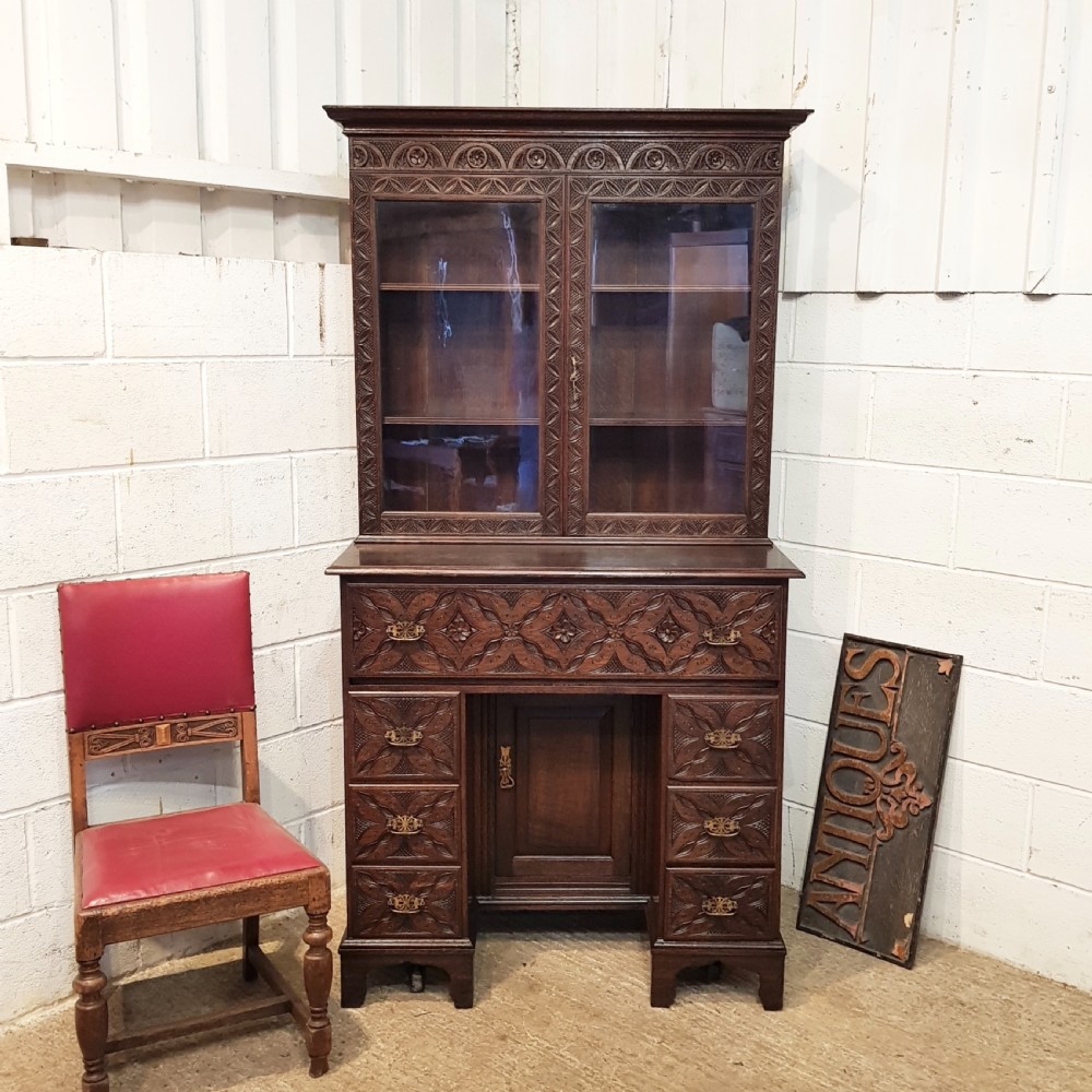 antique late 18th century oak secretaire bookcase c1780
