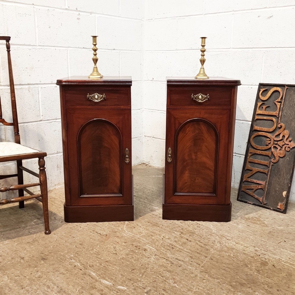 antique air victorian mahogany bedside cabinets c1880