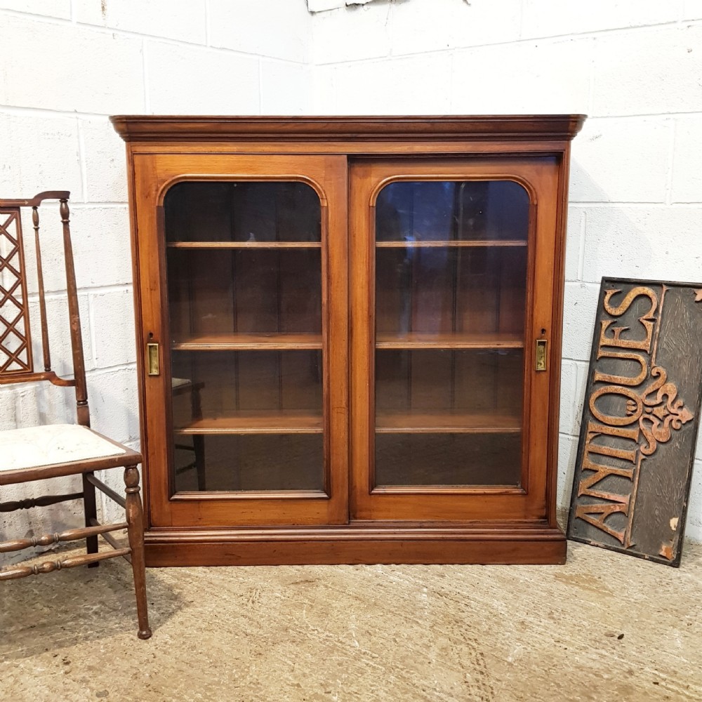 antique victorian mahogany y glazed bookcase c1880