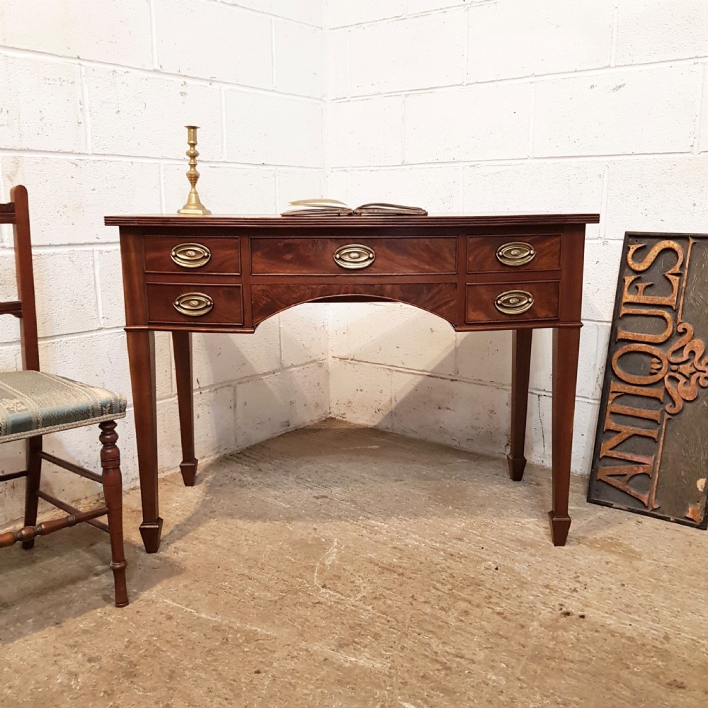 antique edwardian regency mahogany bow front writing table desk c1900