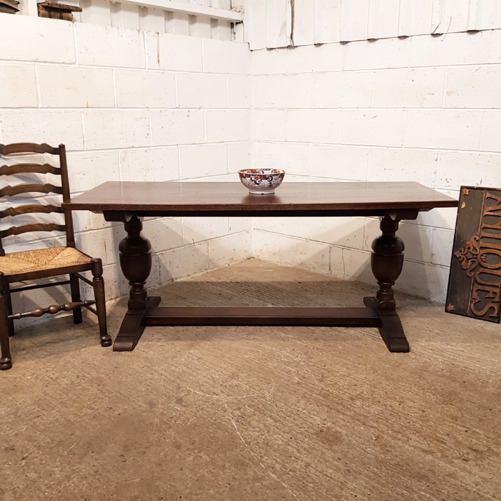 antique oak refectory dining table c1920