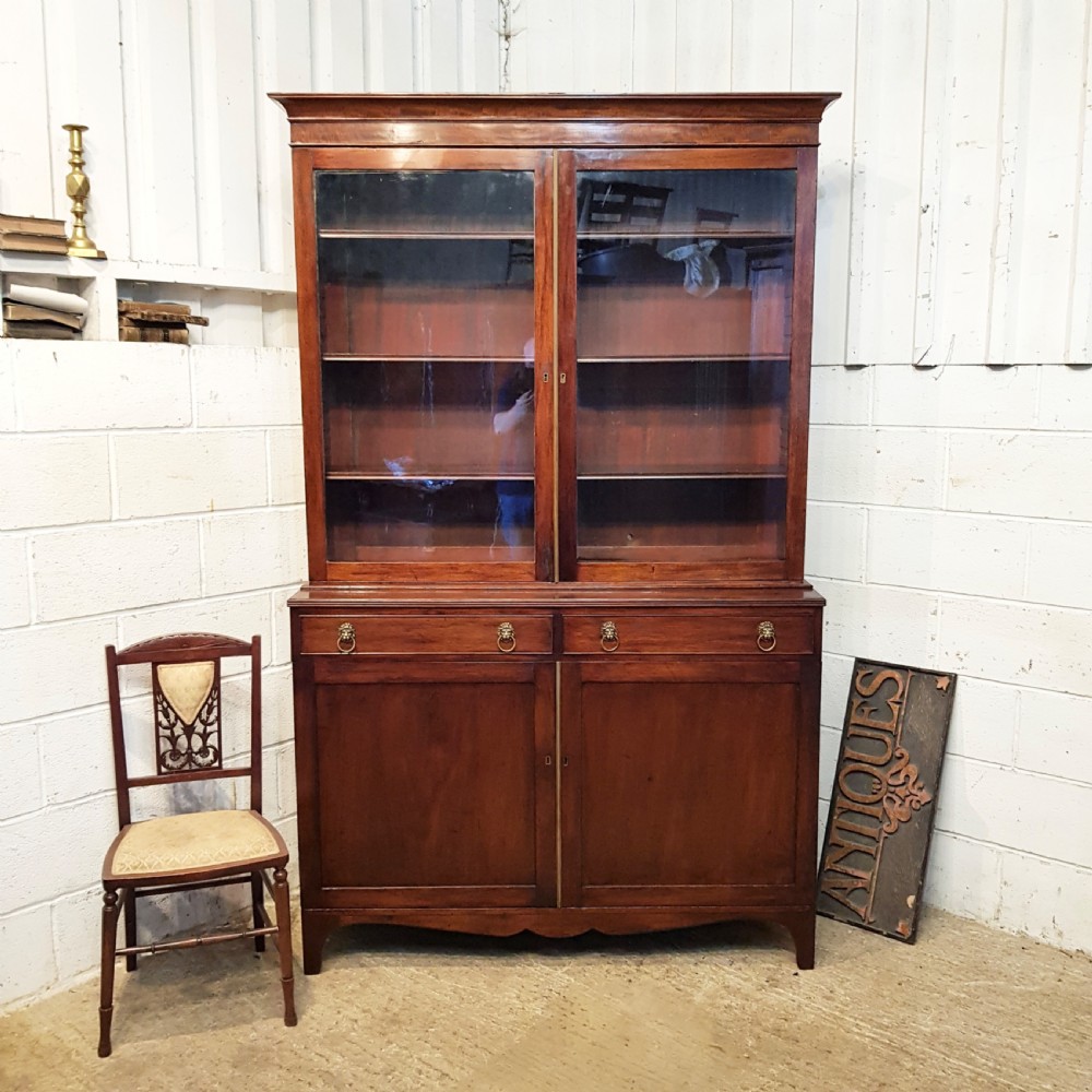 antique regency mahogany library bookcase c1820