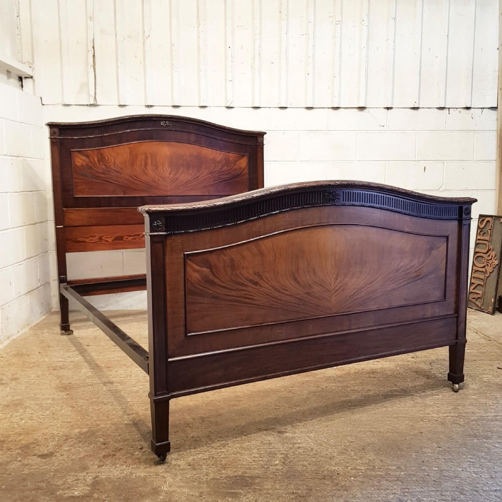 antique edwardian chippendale mahogany king size bed by heal son c1900