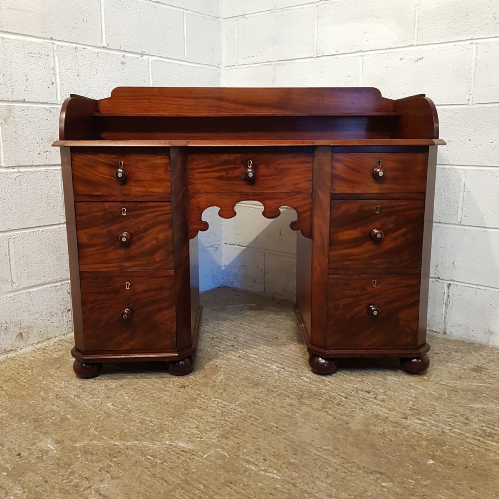 antique william 1v scottish mahogany breakfront desk c1830