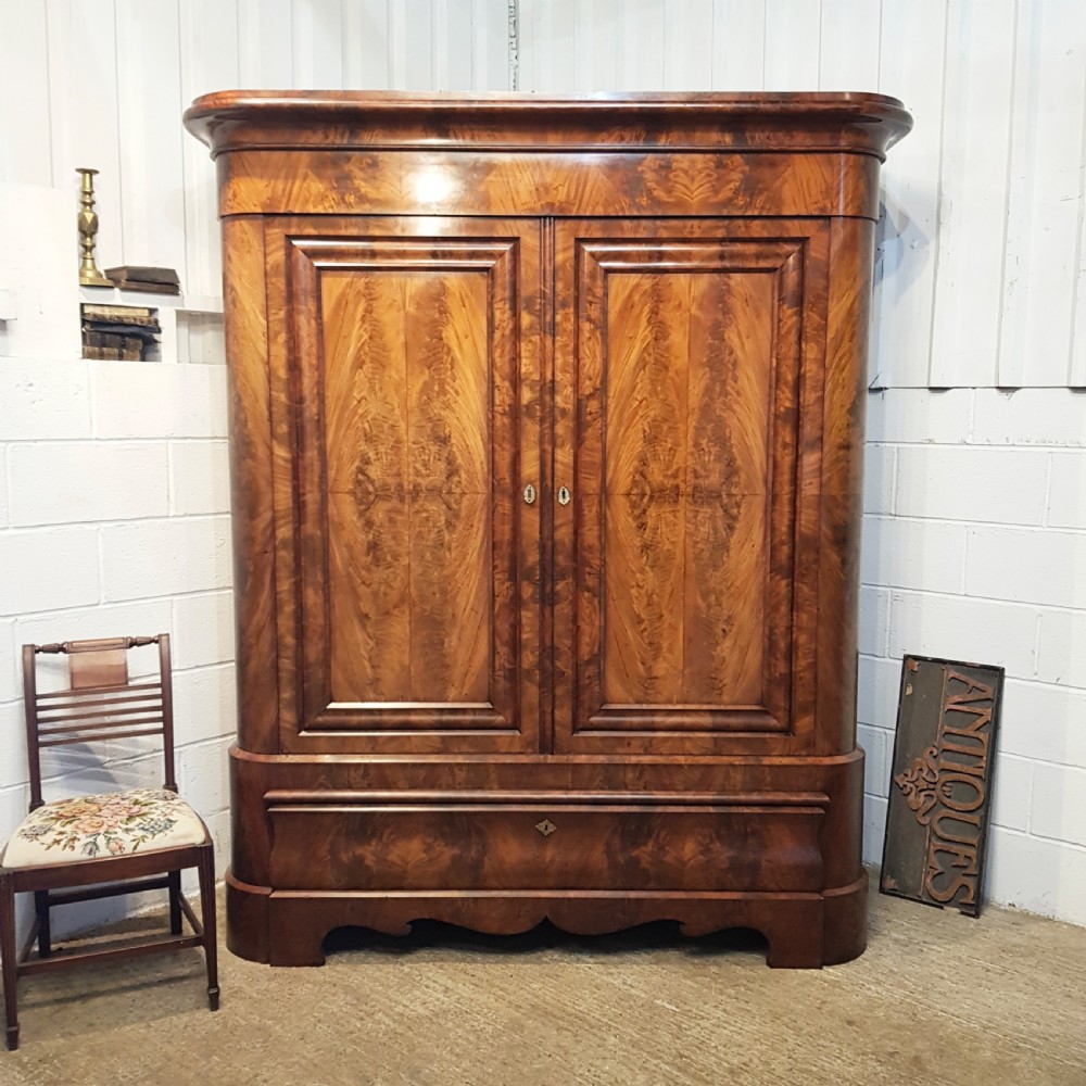 superb antique 19th century biedermeier mahogany large wardrobe c1860