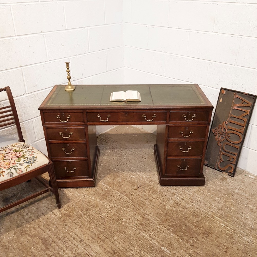 antique edwardian mahogany twin pedestal desk c1900