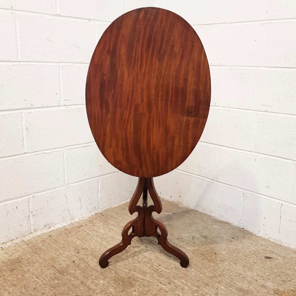 antique victorian mahogany oval tilt top table c1880