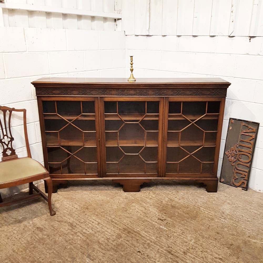 antique edwardian mahogany astragal glazed bookcase c1900