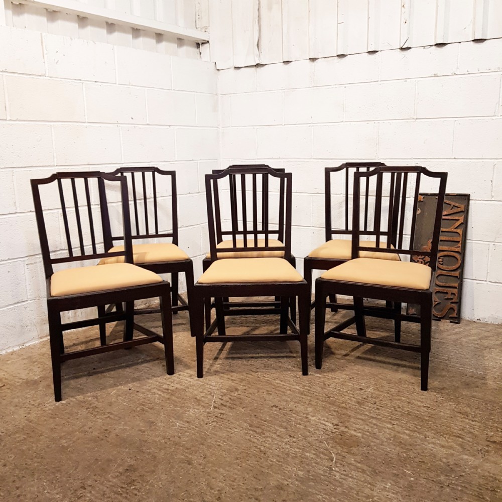 antique set six georgian mahogany dining chairs c1780