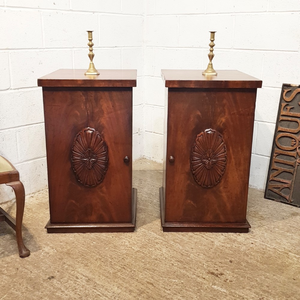 antique pair william 1v mahogany bedside cabinets c1830