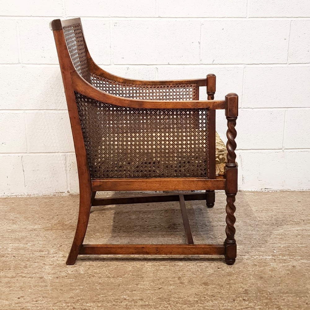 antique walnut oak framed bergere armchair c1920