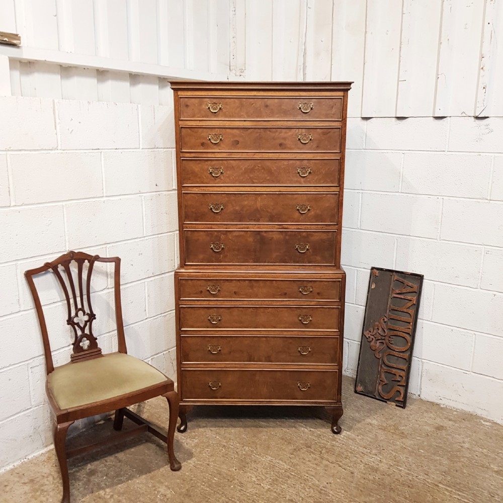 antique urr walnut chest on chest c1920