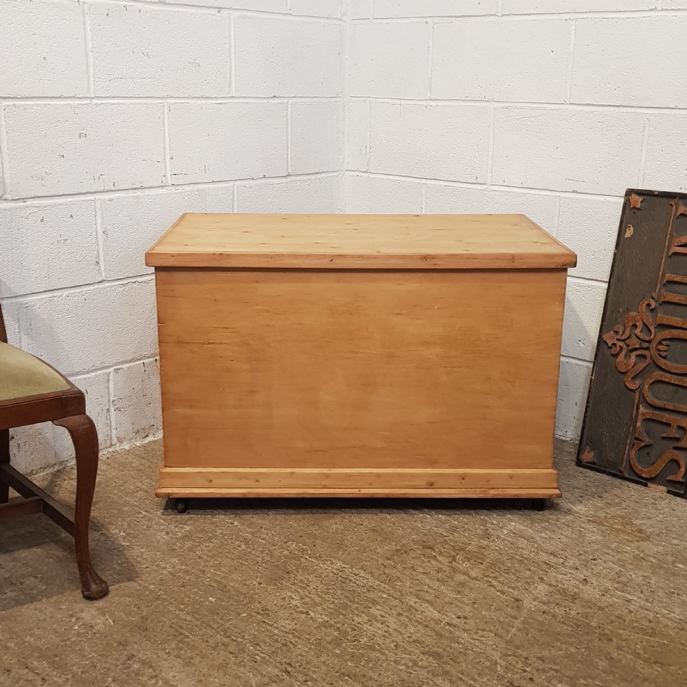 antique victorian pine blanket box c1880