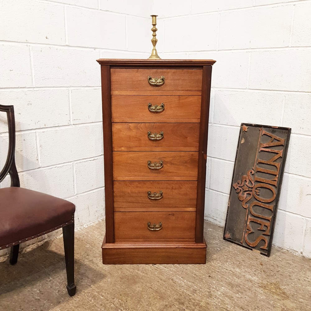 antique late victorian mahogany wellington chest of drawers c1890