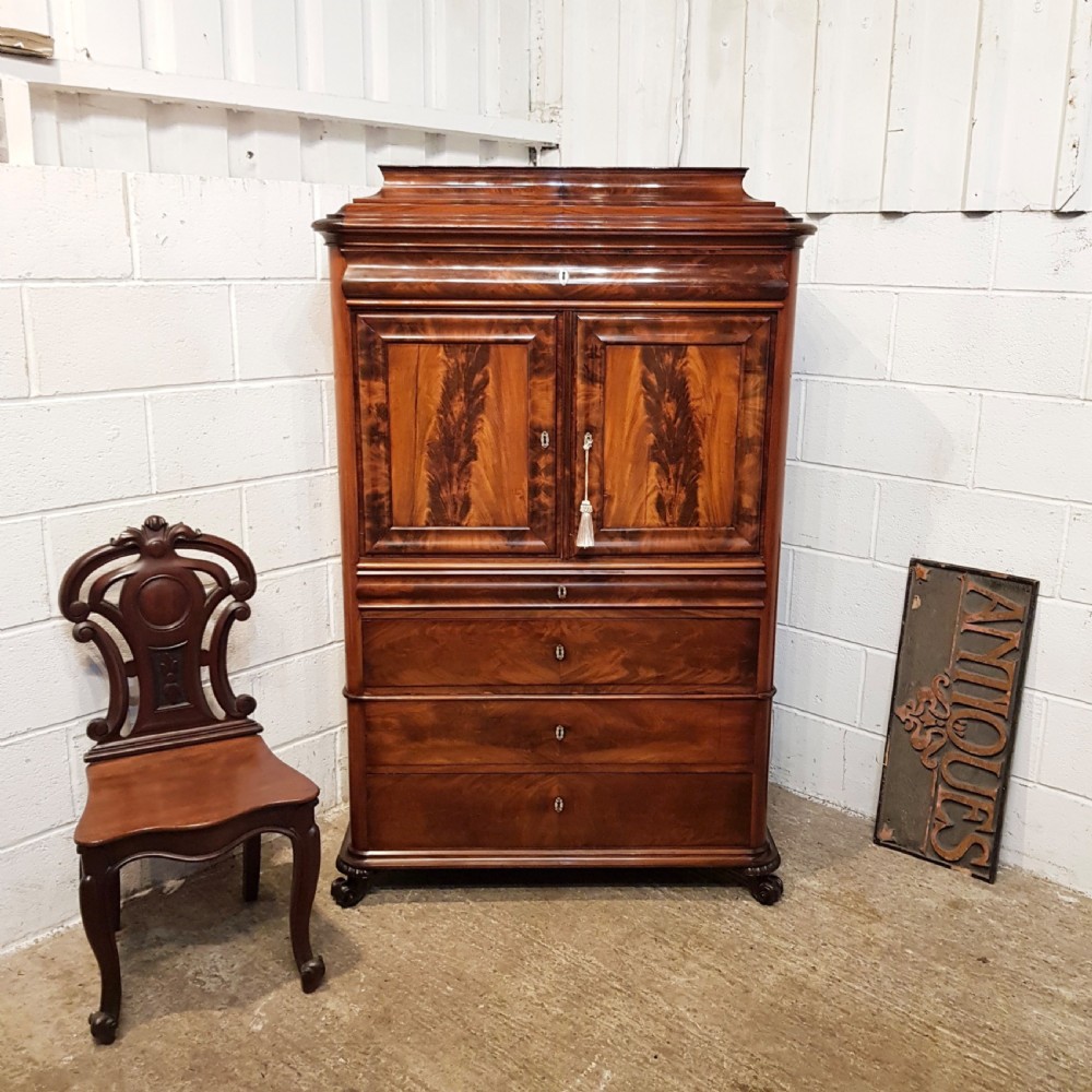 antique 19th century biedermeier mahogany cabinet c1860