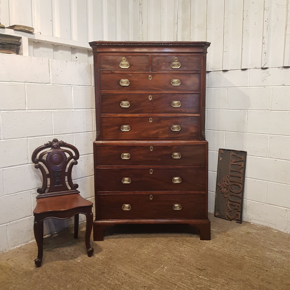 antique 18th century mahogany chest on chest c1780