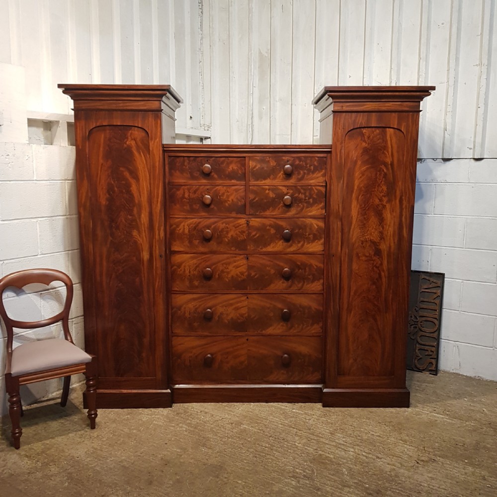 antique victorian mahogany sebtry box wardrobe c1880