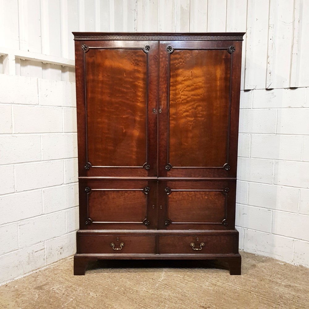 antique 18th century mahogany double wardrobe c1780