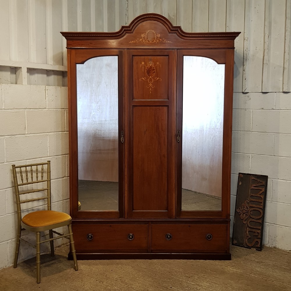 an antique edwardian mahogany double wardrobe c1900