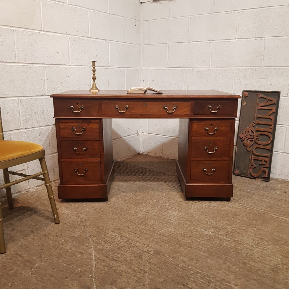 an edwardian mahogany twin pedestal desk c1900