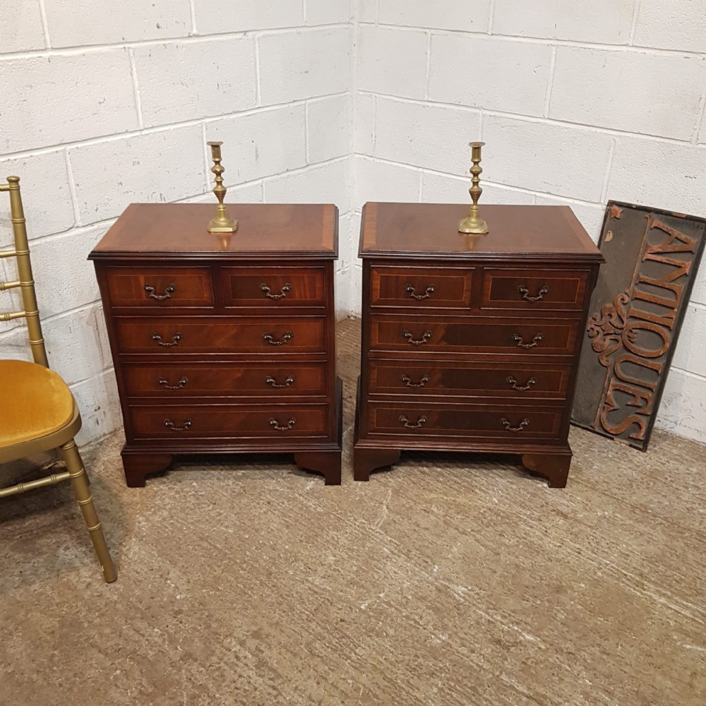 a pair of mahogany bedside chests c1920