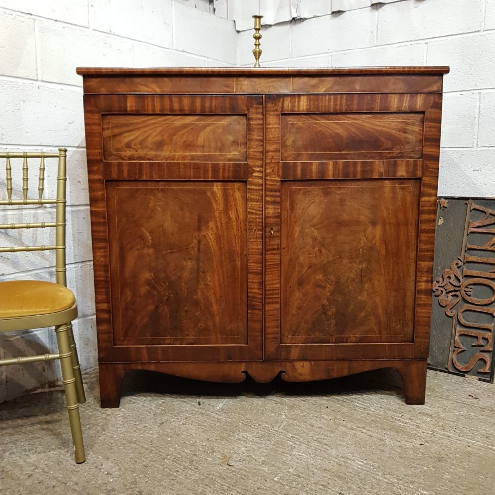 a george 3rd mahogany linen cupboard press c1790