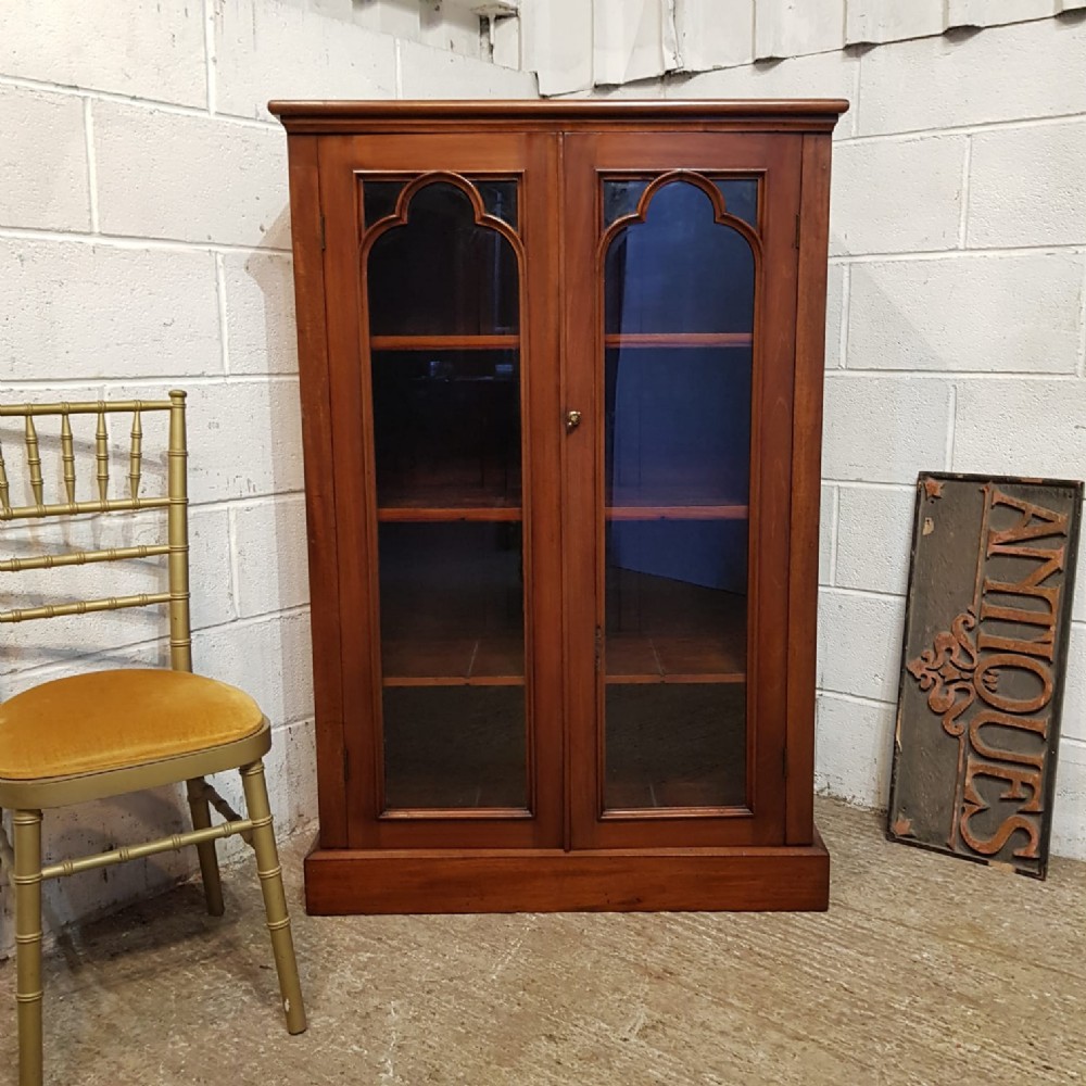a late victorian glazed mahogany bookcase c1890