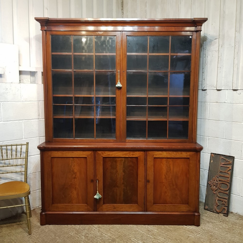 a large victorian mahogany library bookcase c1880