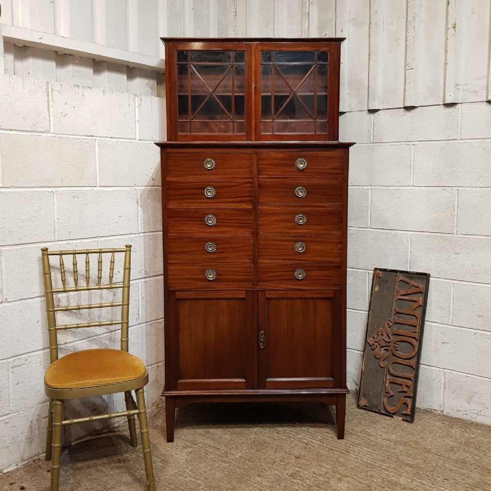 an edwardian mahogany bookcase on chest c1900
