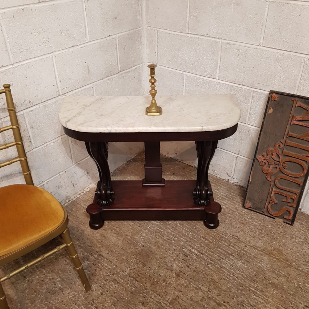 a victorian mahogany marble topped console table c1890
