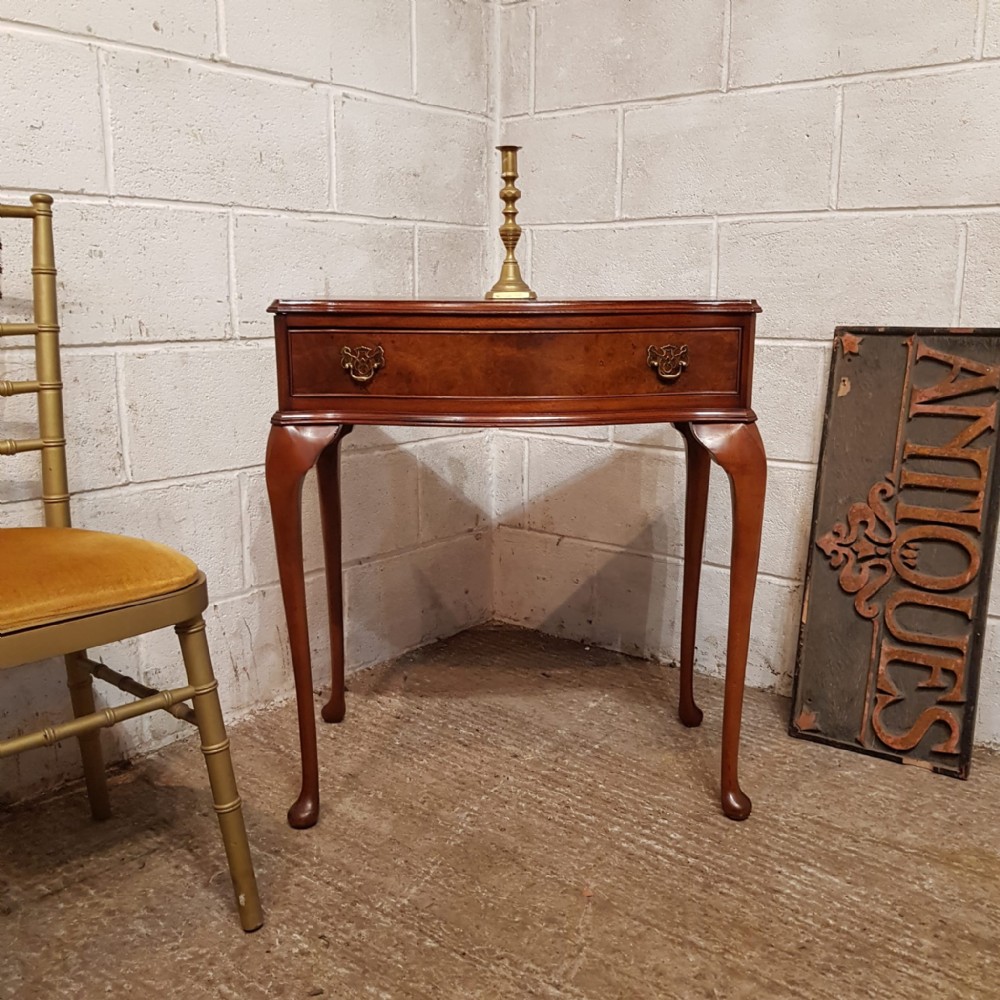 a small serpentine fronted burr walnut side table c1920