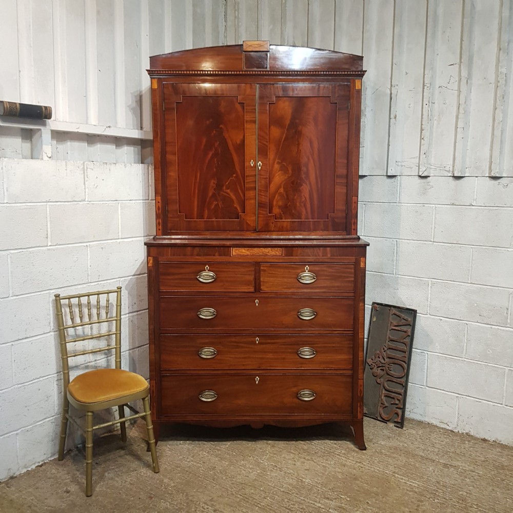 a george 3rd mahogany cupboard on chest c1790