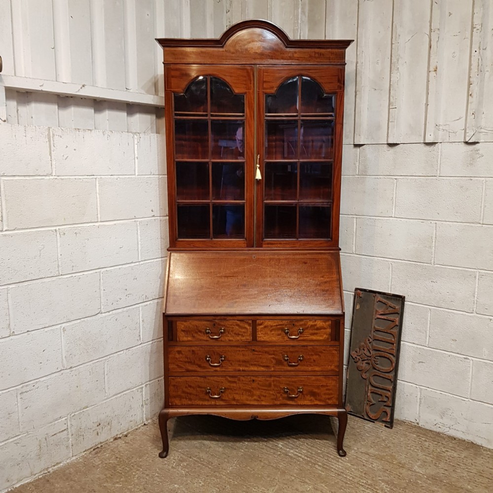 an edwardian mahogany bureau bookcase c1900