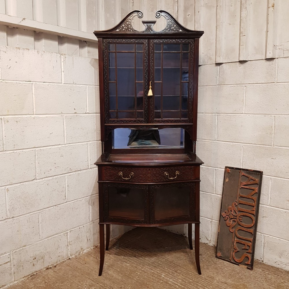 a late victorian mahogany chippendale style bijouterie display cabinet c1890