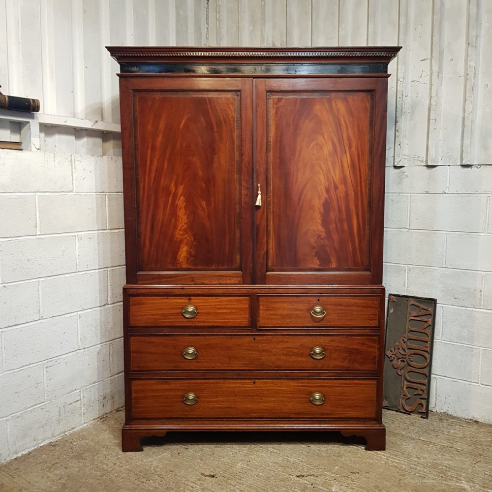 a george 3rd mahogany clothes press c1800
