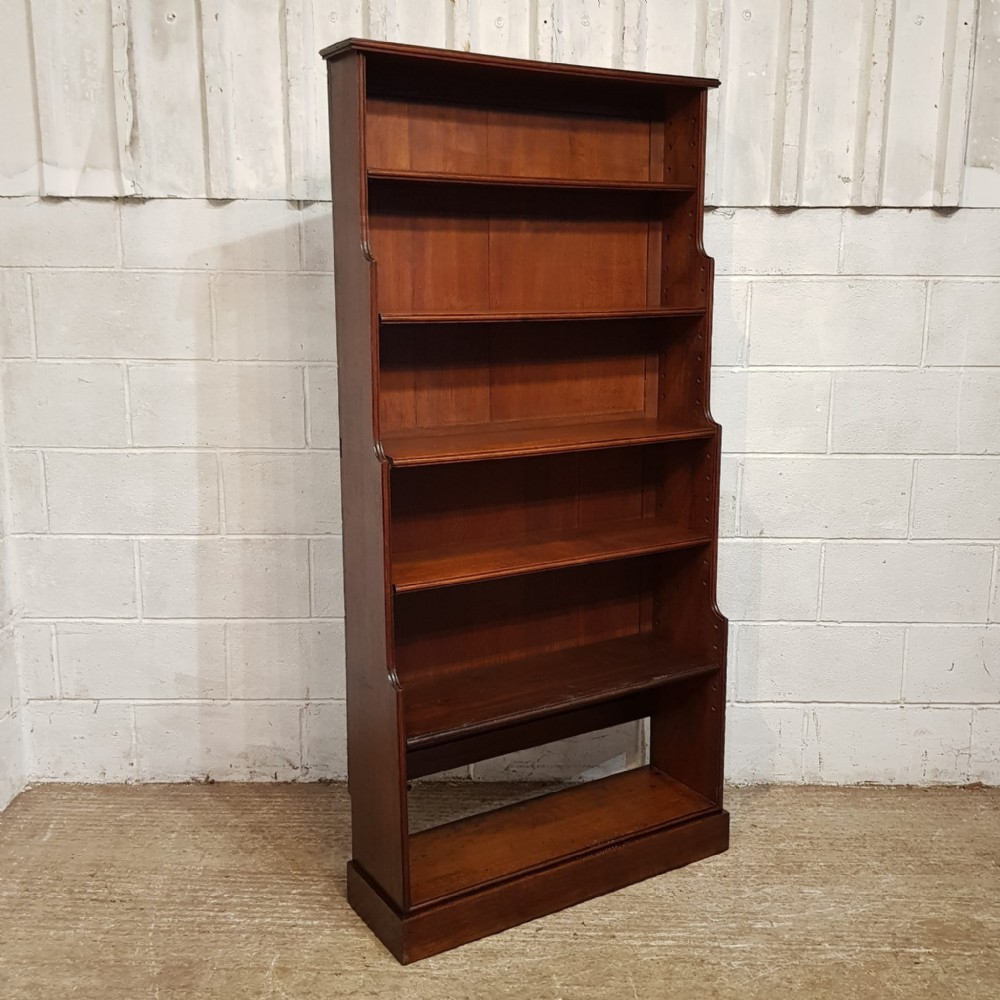 a victorian oak waterfall bookcase c1880
