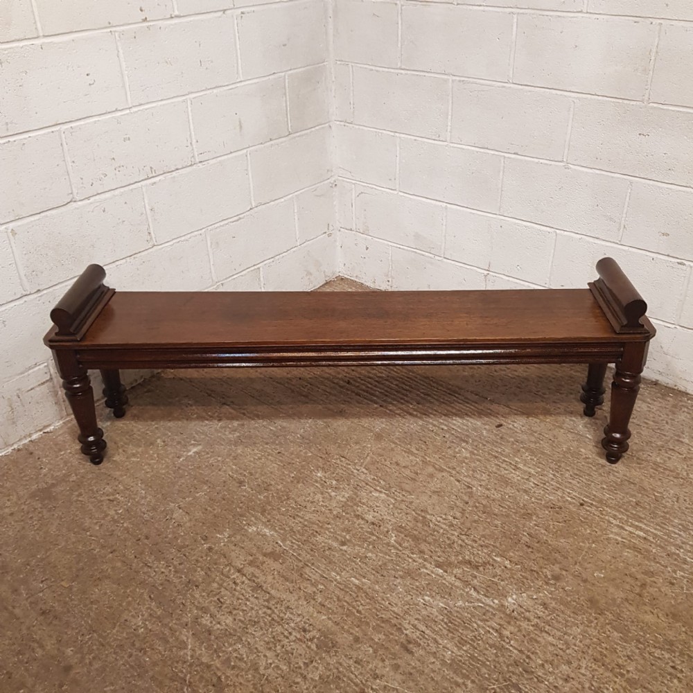 a long victorian oak hall seat c1880
