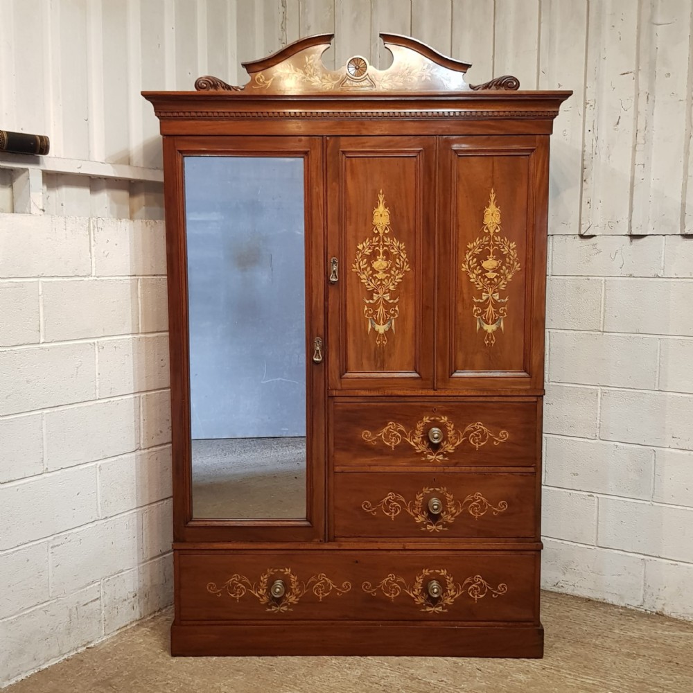 a late victorian combination wardrobe in mahogany c1890