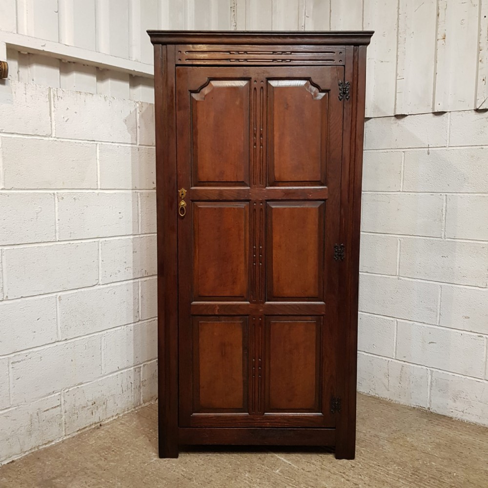 a small oak single wardrobe c1920